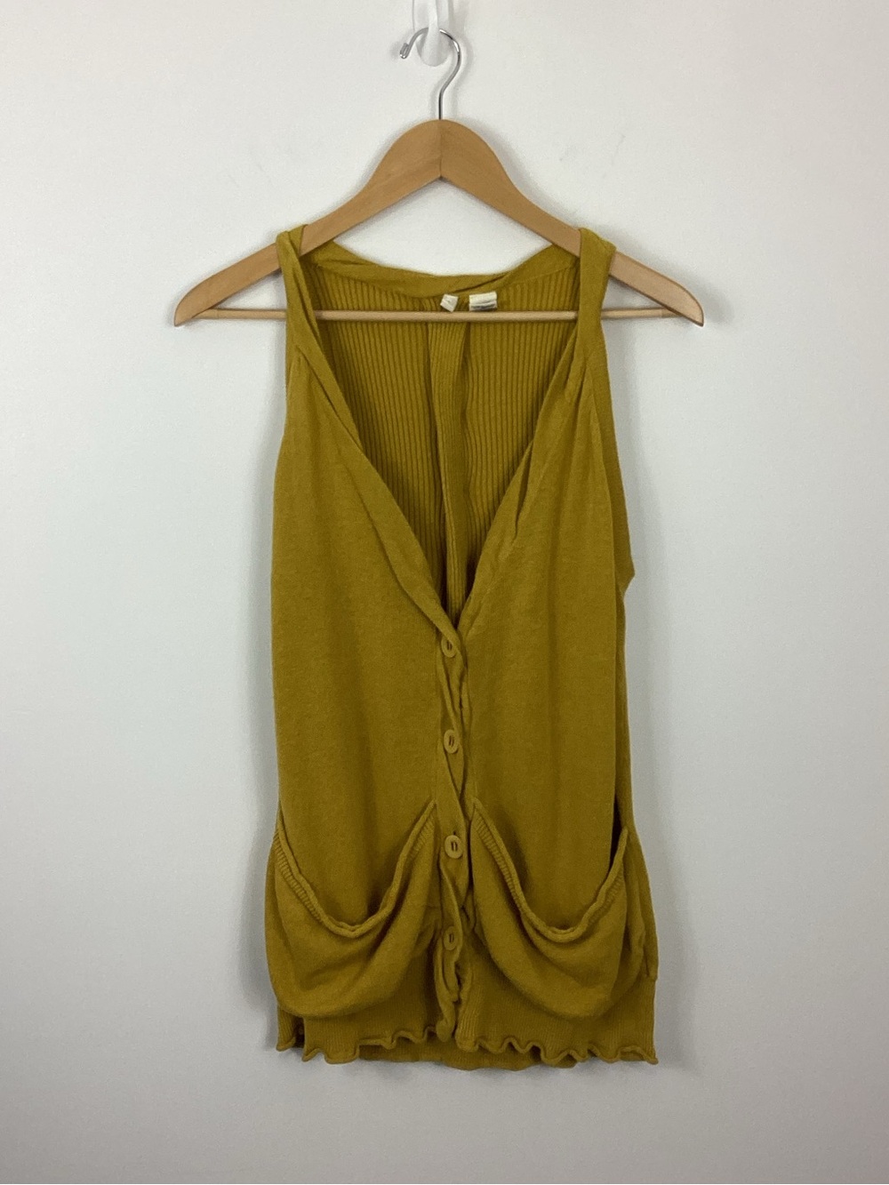 Moth Slouchy Linen Blend Cardigan Vest Size Small